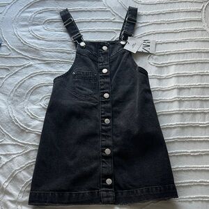 Zara Black Kids Denim Overall Dress